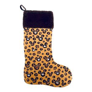 Disney Parks Hidden Mickey Mouse Cheetah Animal Print Holiday Christmas Stocking